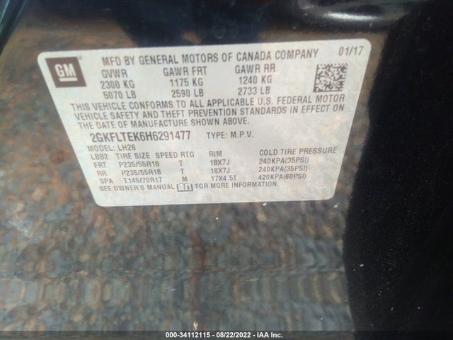 GMC Terrain Sle 2017 2GKFLTEK6H6291477 Image 9