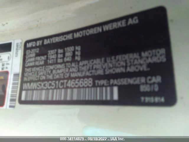 WMWSX3C51CT465688 Mini Cooper Coupe S