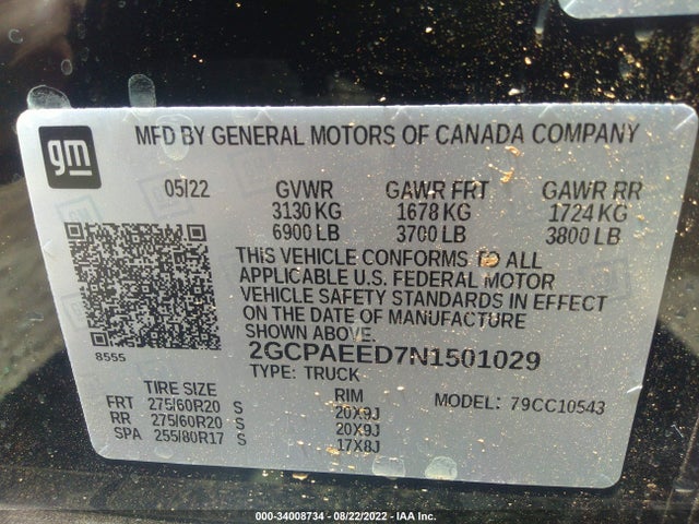 Chevrolet Silverado 1500 Ltz 2022 2GCPAEED7N1501029 Image 9