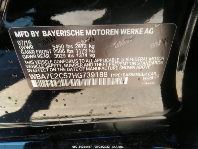 WBA7E2C57HG739188 BMW 7 Series 740i
