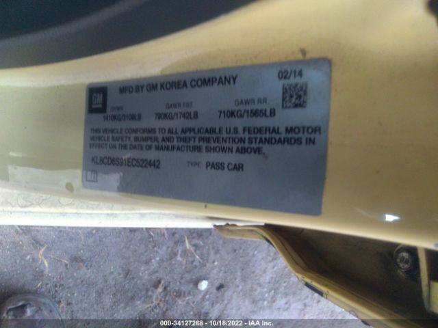 KL8CD6S91EC522442 Chevrolet Spark 1lt Auto