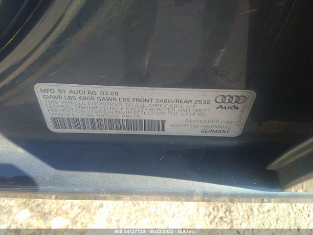 WAUSF78K49N068062 Audi A4 2.0t Prem Plus