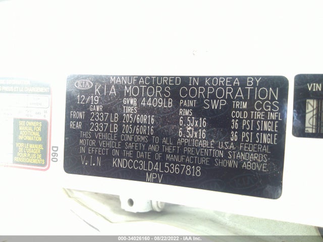 2020 Kia Niro, VIN: KNDCC3LD4L5367818