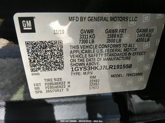 2020 Cadillac Escalade, VIN: 1GYS3HKJ7LR191558