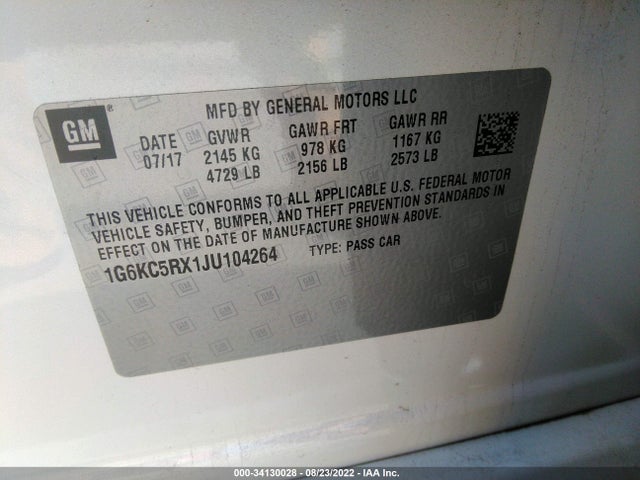 Cadillac Ct6 Sedan Luxury Rwd 2018 1G6KC5RX1JU104264 Image 15