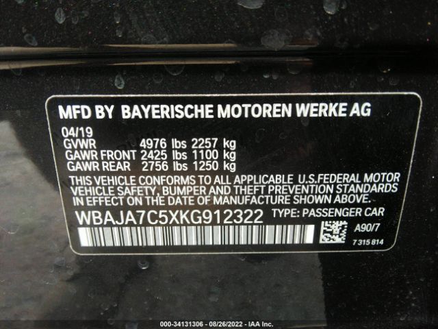 WBAJA7C5XKG912322 BMW 5 Series 530i Xdrive