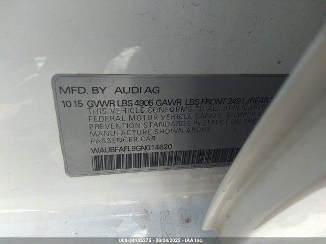 2016 Audi A4, VIN: WAUBFAFL9GN014620