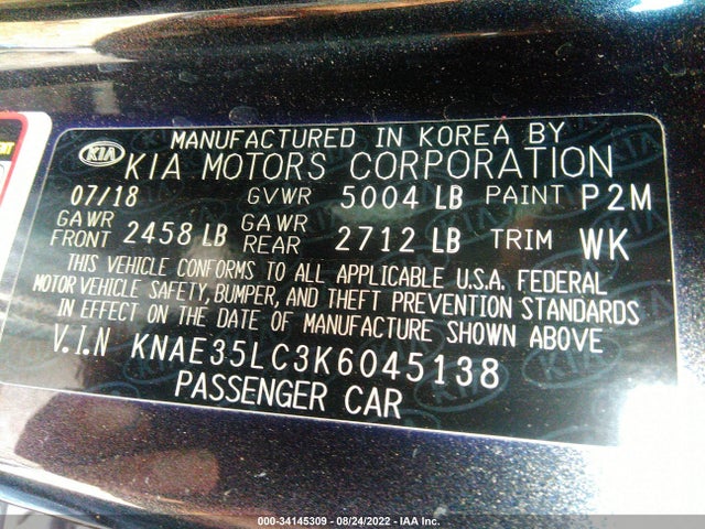2019 Kia Stinger, VIN: KNAE35LC3K6045138