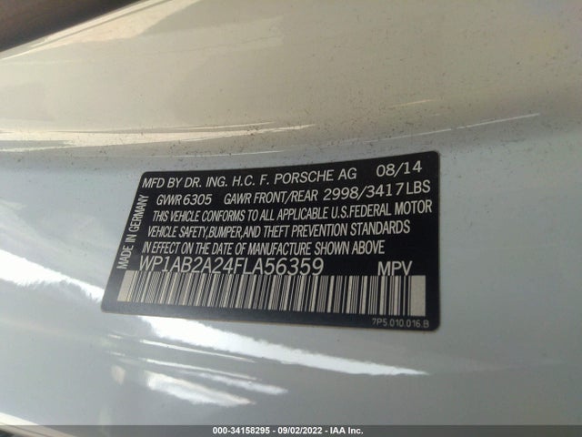 2015 Porsche Cayenne, VIN: WP1AB2A24FLA56359