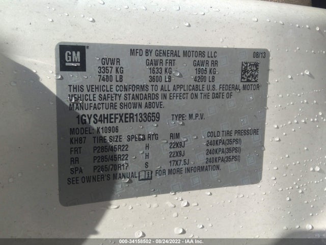1GYS4HEFXER133659 Cadillac Escalade Esv Luxury