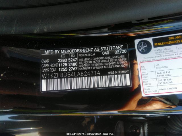 W1KZF8DB4LA824314 Mercedes-Benz E-class E 350