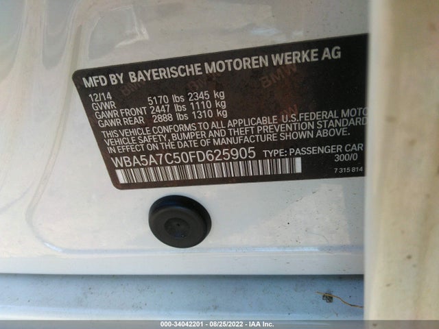 BMW 5 Series 2015 WBA5A7C50FD625905 Image 10