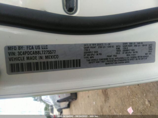 3C4PDCAB8LT275577 Dodge Journey Se Value
