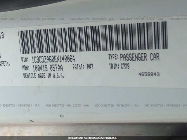 Dodge AVENGER SE 2014 1C3CDZAG0EN140064 Image 9