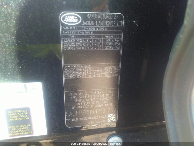 2022 Land Rover Defender, VIN: SALEP7RU6N2101760
