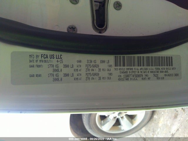 2015 RAM 1500 OUTDOORSMAN VIN: 1C6RR7TT4FS698970