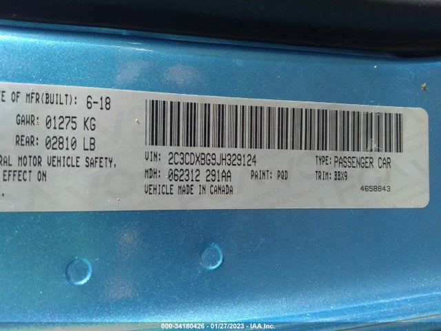 Dodge Charger Sxt 2018 2C3CDXBG9JH329124 Image 9