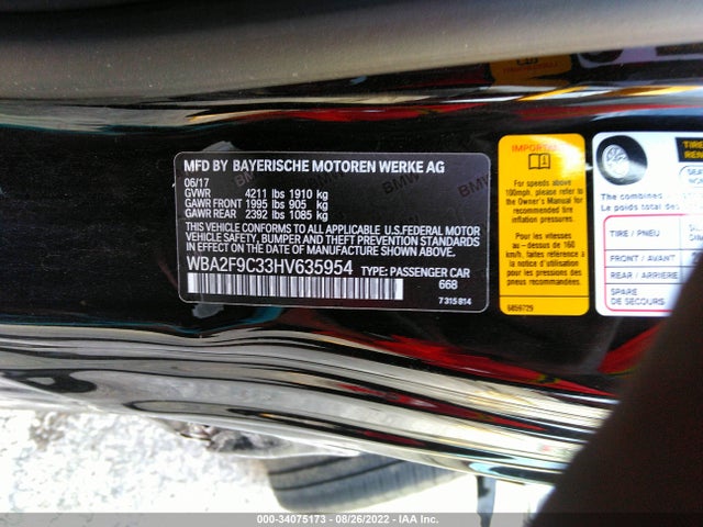 BMW 2 Series 230i 2017 WBA2F9C33HV635954 Image 10