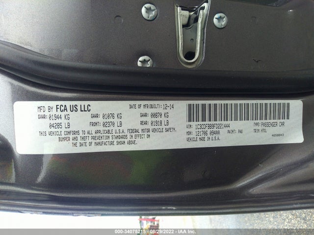 Dodge DART SXT 2015 1C3CDFBB9FD221444 Image 9