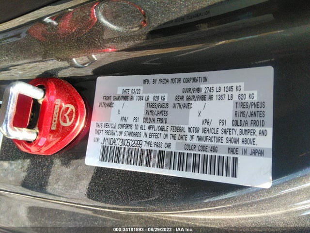 2022 Mazda MX-5 Miata, VIN: JM1NDAC73N0502999