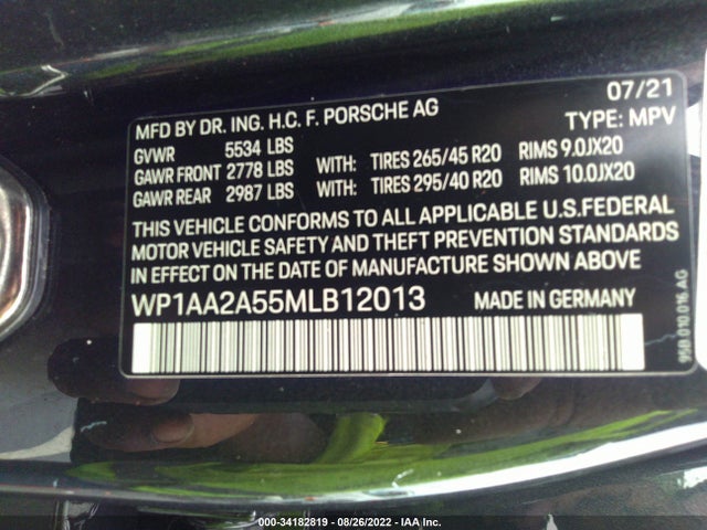 2021 Porsche Macan, VIN: WP1AA2A55MLB12013