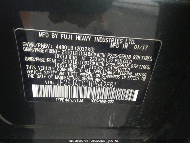 Subaru Forester Touring 2017 JF2SJATC1HH542661 Image 11