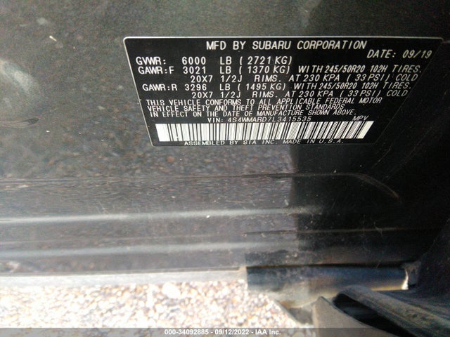 2020 Subaru Ascent, VIN: 4S4WMARD7L3415535
