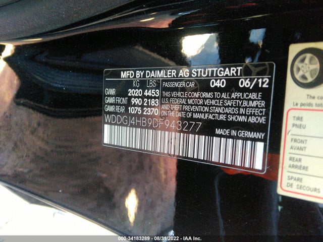 2013 MERCEDES-BENZ C-CLASS C 250 VIN: WDDGJ4HB9DF943277