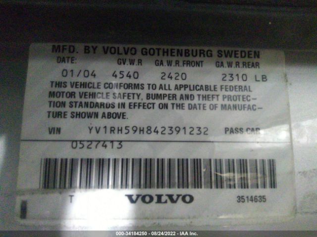 YV1RH59H842391232 Volvo S60