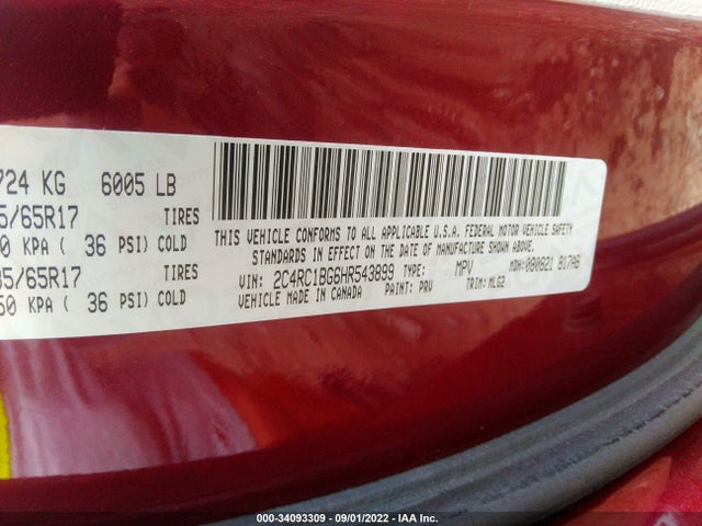 2C4RC1BG6HR543899 Chrysler Pacifica Touring-l