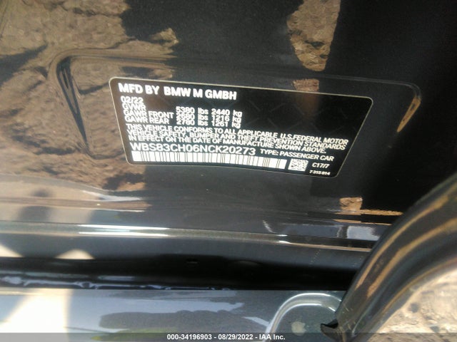 2022 BMW M5, VIN: WBS83CH06NCK20273