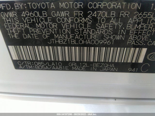 2017 Lexus GS, VIN: JTHBZ1BL0HA009961