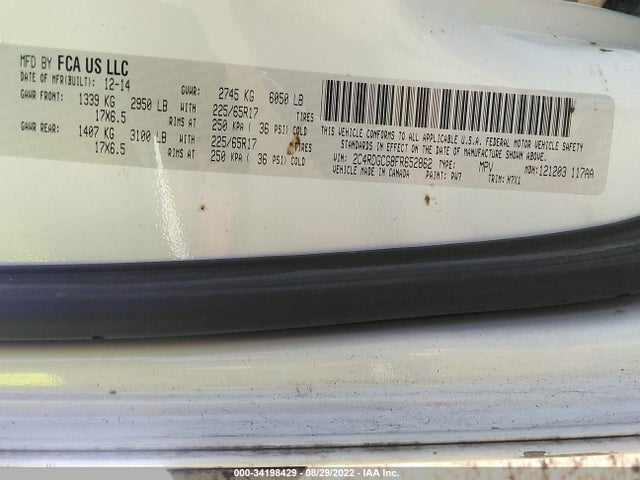 Dodge Grand Caravan Sxt 2015 2C4RDGCG8FR652862 Image 9