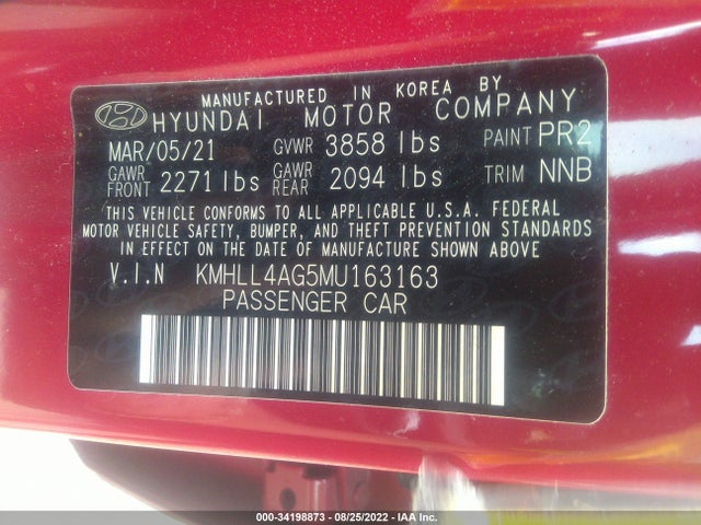 2021 Hyundai Elantra, VIN: KMHLL4AG5MU163163