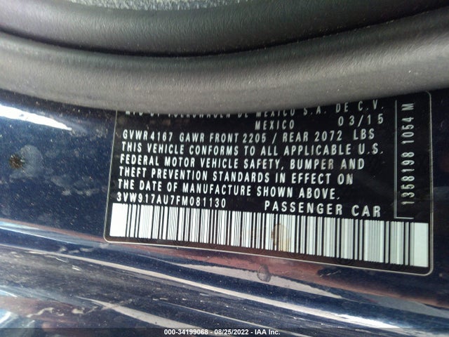 2015 Volkswagen Golf, VIN: 3VW917AU7FM081130