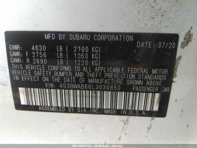 4S3BWAB66L3030850 Subaru Legacy