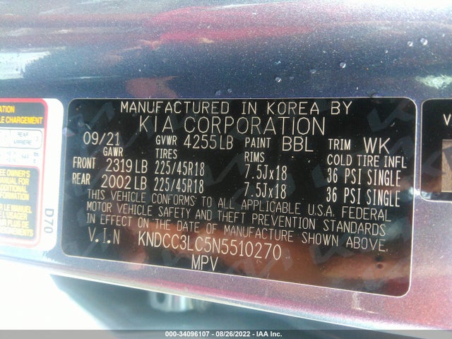 2022 Kia Niro, VIN: KNDCC3LC5N5510270