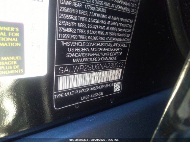 SALWR2SU9NA230013 Land Rover Range Rover Sport Hse Silver Edition Mhev