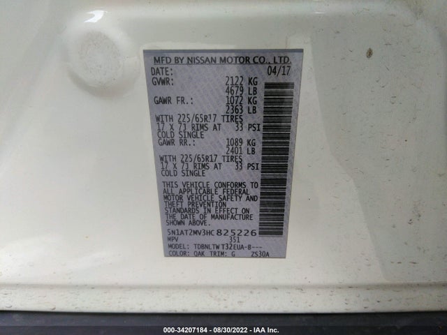 Nissan ROGUE SV 2017 5N1AT2MV3HC825226 Image 9