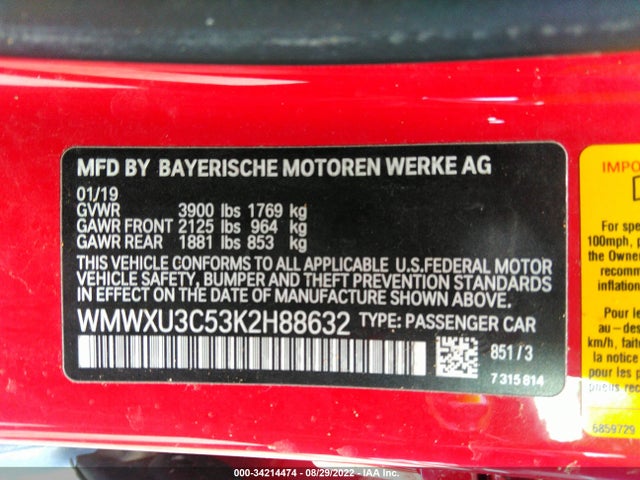 2019 Mini Hardtop, VIN: WMWXU3C53K2H88632