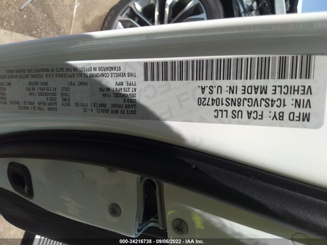 2022 Jeep Grand Wagoneer, VIN: 1C4SJVGJ8NS104720