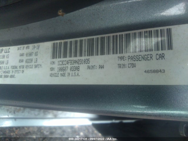 1C3CC4FB3AN231035 Chrysler Sebring Touring