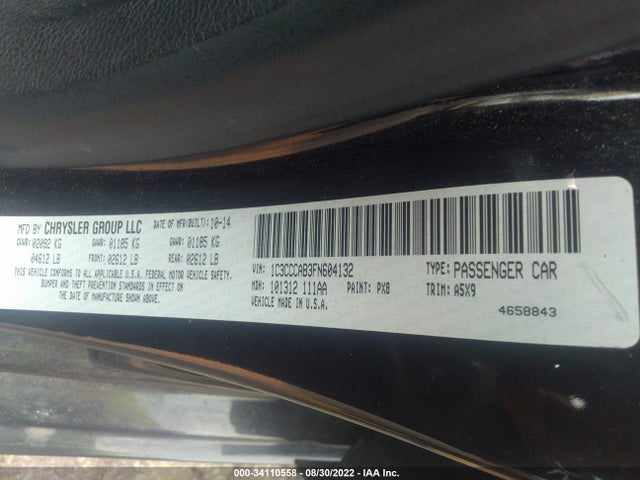 1C3CCCAB3FN604132 Chrysler 200 Limited