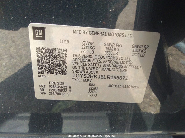 2020 Cadillac Escalade, VIN: 1GYS3HKJ6LR196671
