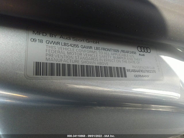 2018 Audi R8, VIN: WUABAAFX0J7902370
