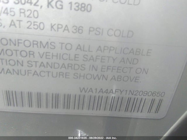 2022 Audi SQ5, VIN: WA1A4AFY1N2090650