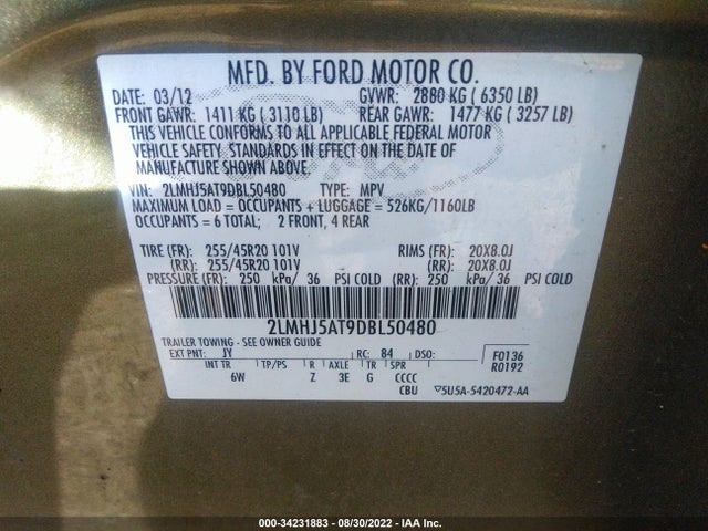 Lincoln Mkt Ecoboost 2013 2LMHJ5AT9DBL50480 Image 11