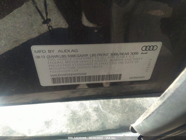 2014 Audi A8, VIN: WAUD2AFD5EN005066