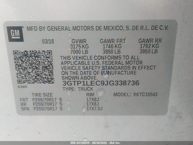 GMC SIERRA 1500 2018 3GTP1LEC9JG338736 Image 10