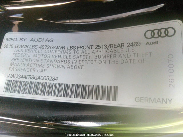 2016 Audi S5, VIN: WAUG4AFR8GA005284